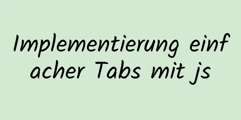 Implementierung einfacher Tabs mit js