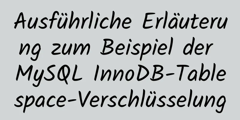 Ausführliche Erläuterung zum Beispiel der MySQL InnoDB-Tablespace-Verschlüsselung