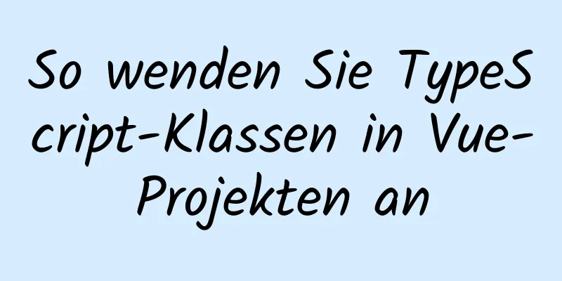 So wenden Sie TypeScript-Klassen in Vue-Projekten an