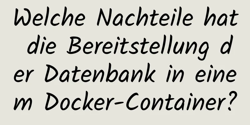 Welche Nachteile hat die Bereitstellung der Datenbank in einem Docker-Container?