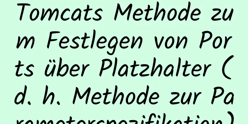 Tomcats Methode zum Festlegen von Ports über Platzhalter (d. h. Methode zur Parameterspezifikation)