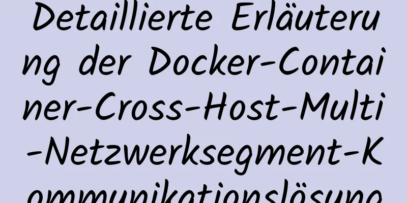 Detaillierte Erläuterung der Docker-Container-Cross-Host-Multi-Netzwerksegment-Kommunikationslösung