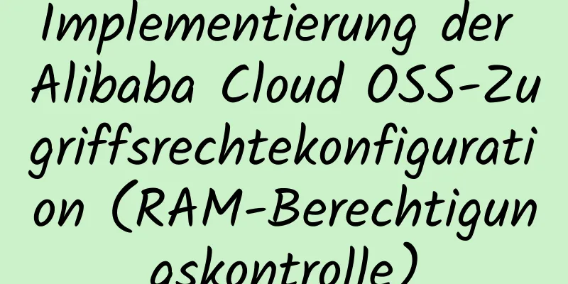 Implementierung der Alibaba Cloud OSS-Zugriffsrechtekonfiguration (RAM-Berechtigungskontrolle)