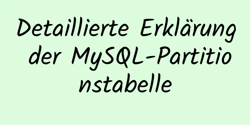 Detaillierte Erklärung der MySQL-Partitionstabelle