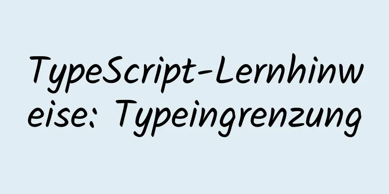 TypeScript-Lernhinweise: Typeingrenzung