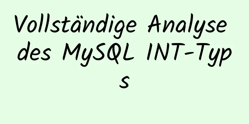 Vollständige Analyse des MySQL INT-Typs