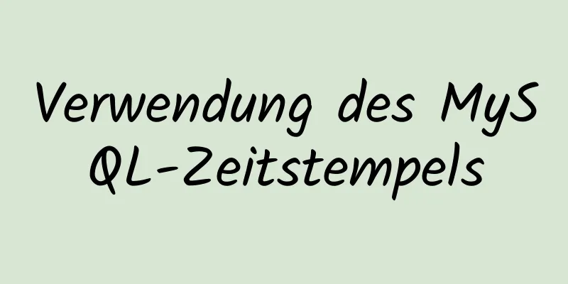 Verwendung des MySQL-Zeitstempels