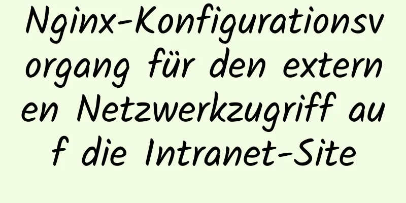 Nginx-Konfigurationsvorgang für den externen Netzwerkzugriff auf die Intranet-Site