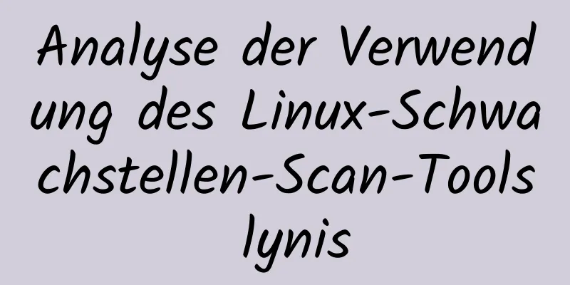 Analyse der Verwendung des Linux-Schwachstellen-Scan-Tools lynis