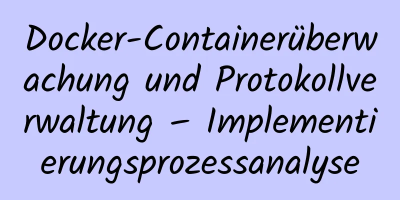 Docker-Containerüberwachung und Protokollverwaltung – Implementierungsprozessanalyse