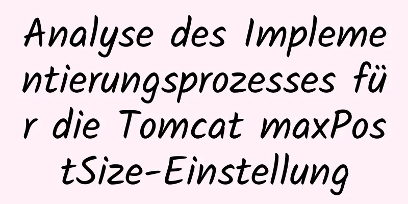 Analyse des Implementierungsprozesses für die Tomcat maxPostSize-Einstellung