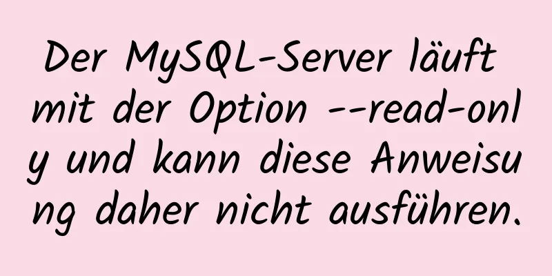 Der MySQL-Server läuft mit der Option --read-only und kann diese Anweisung daher nicht ausführen.