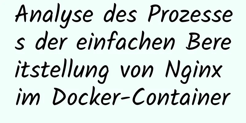 Analyse des Prozesses der einfachen Bereitstellung von Nginx im Docker-Container