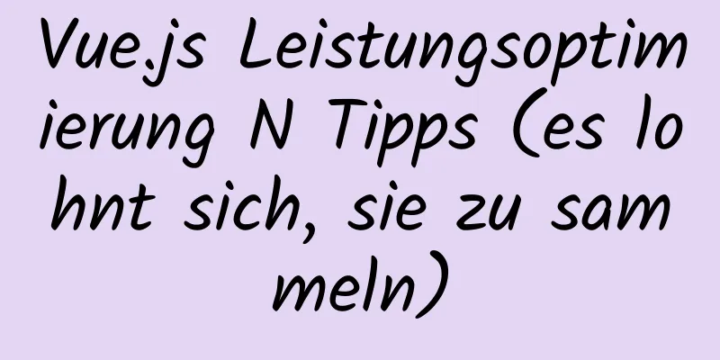 Vue.js Leistungsoptimierung N Tipps (es lohnt sich, sie zu sammeln)