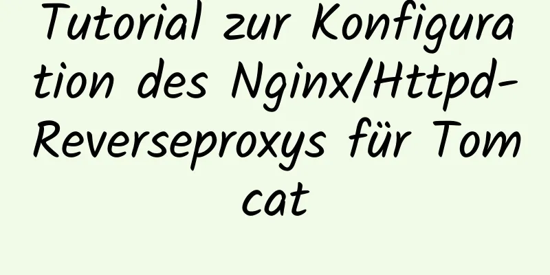 Tutorial zur Konfiguration des Nginx/Httpd-Reverseproxys für Tomcat