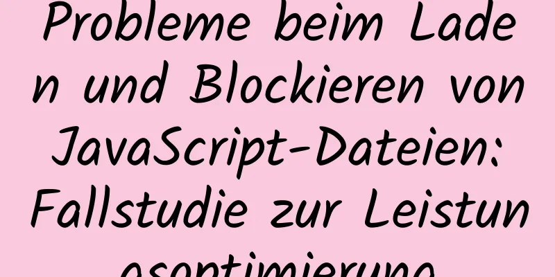 Probleme beim Laden und Blockieren von JavaScript-Dateien: Fallstudie zur Leistungsoptimierung