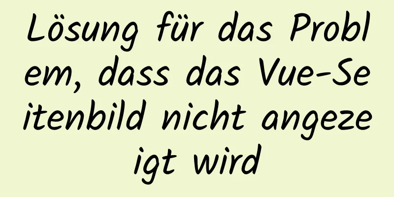 Lösung für das Problem, dass das Vue-Seitenbild nicht angezeigt wird