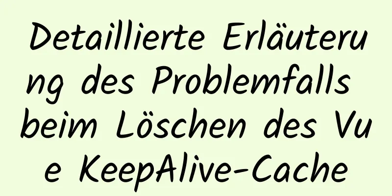 Detaillierte Erläuterung des Problemfalls beim Löschen des Vue KeepAlive-Cache