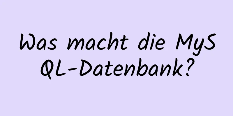 Was macht die MySQL-Datenbank?