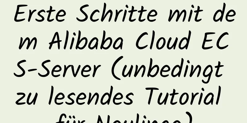 Erste Schritte mit dem Alibaba Cloud ECS-Server (unbedingt zu lesendes Tutorial für Neulinge)