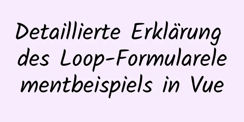 Detaillierte Erklärung des Loop-Formularelementbeispiels in Vue