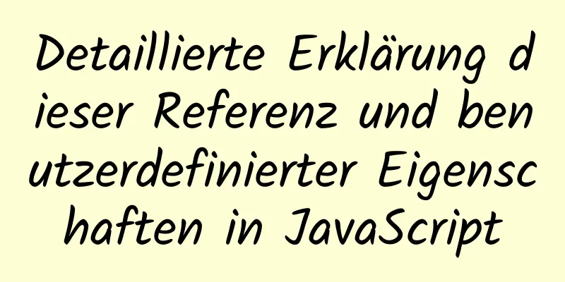 Detaillierte Erklärung dieser Referenz und benutzerdefinierter Eigenschaften in JavaScript