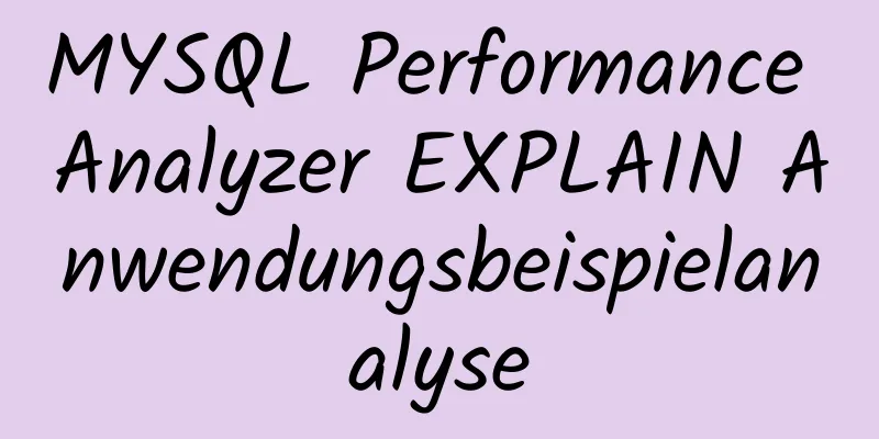 MYSQL Performance Analyzer EXPLAIN Anwendungsbeispielanalyse