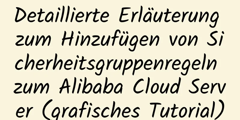 Detaillierte Erläuterung zum Hinzufügen von Sicherheitsgruppenregeln zum Alibaba Cloud Server (grafisches Tutorial)