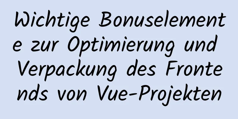 Wichtige Bonuselemente zur Optimierung und Verpackung des Frontends von Vue-Projekten