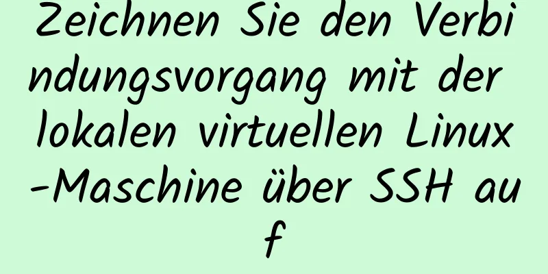 Zeichnen Sie den Verbindungsvorgang mit der lokalen virtuellen Linux-Maschine über SSH auf