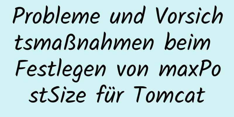 Probleme und Vorsichtsmaßnahmen beim Festlegen von maxPostSize für Tomcat