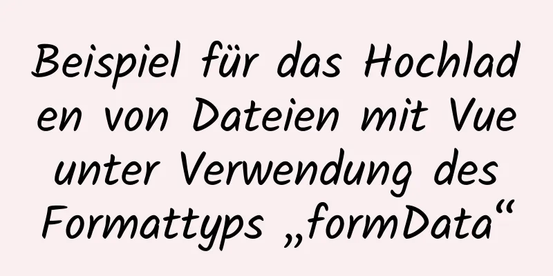 Beispiel für das Hochladen von Dateien mit Vue unter Verwendung des Formattyps „formData“