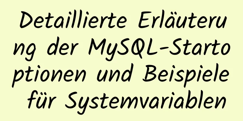 Detaillierte Erläuterung der MySQL-Startoptionen und Beispiele für Systemvariablen