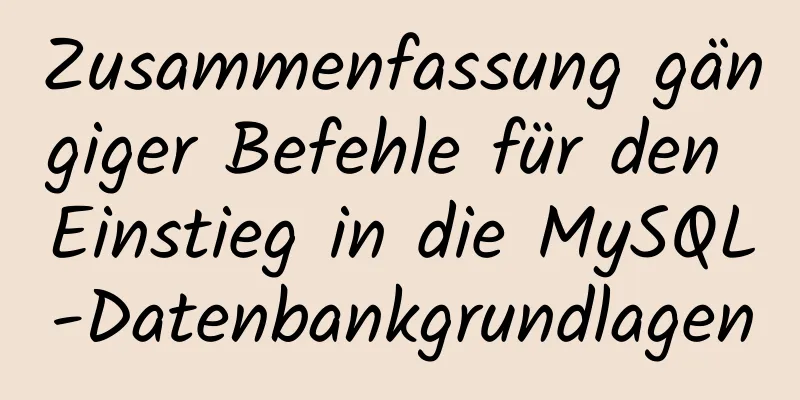 Zusammenfassung gängiger Befehle für den Einstieg in die MySQL-Datenbankgrundlagen