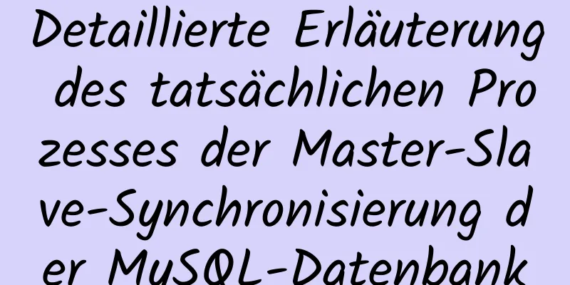 Detaillierte Erläuterung des tatsächlichen Prozesses der Master-Slave-Synchronisierung der MySQL-Datenbank