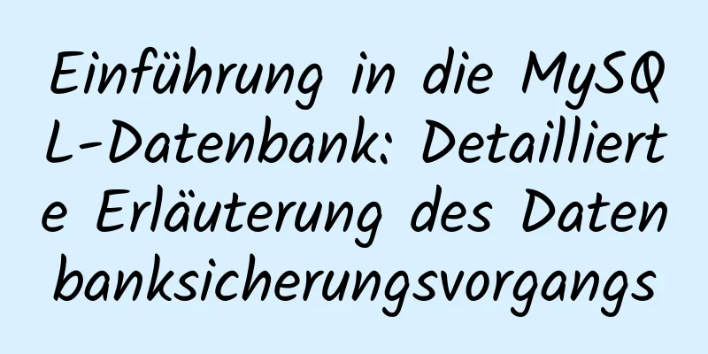 Einführung in die MySQL-Datenbank: Detaillierte Erläuterung des Datenbanksicherungsvorgangs