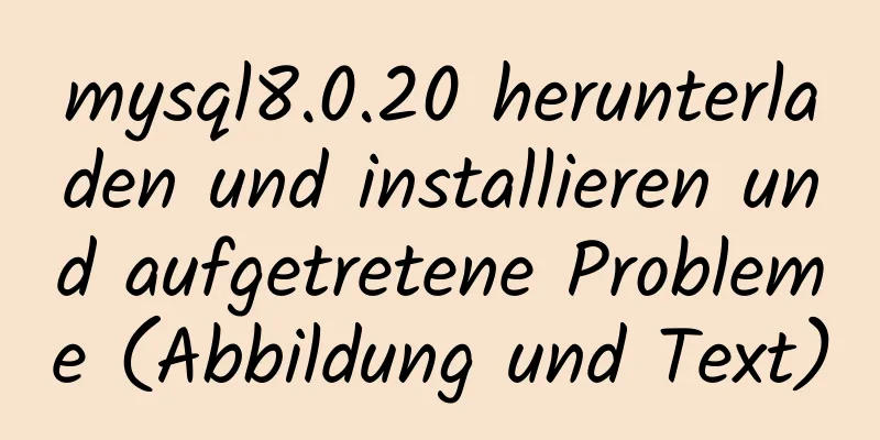 mysql8.0.20 herunterladen und installieren und aufgetretene Probleme (Abbildung und Text)