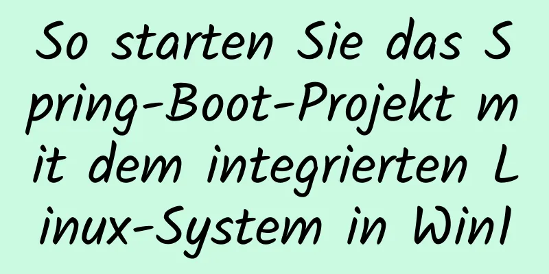 So starten Sie das Spring-Boot-Projekt mit dem integrierten Linux-System in Win10