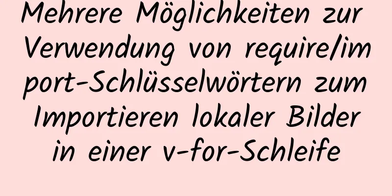 Mehrere Möglichkeiten zur Verwendung von require/import-Schlüsselwörtern zum Importieren lokaler Bilder in einer v-for-Schleife