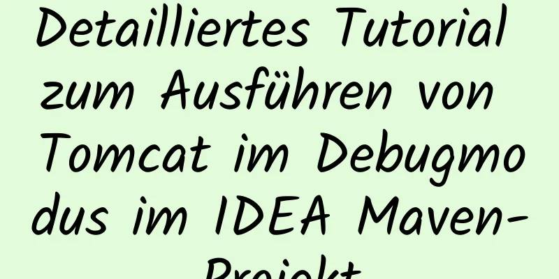 Detailliertes Tutorial zum Ausführen von Tomcat im Debugmodus im IDEA Maven-Projekt