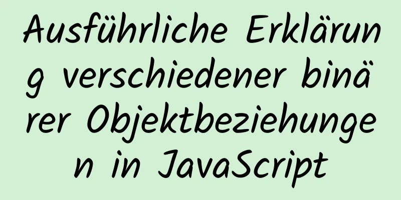 Ausführliche Erklärung verschiedener binärer Objektbeziehungen in JavaScript