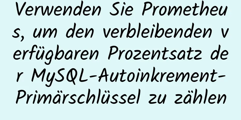 Verwenden Sie Prometheus, um den verbleibenden verfügbaren Prozentsatz der MySQL-Autoinkrement-Primärschlüssel zu zählen