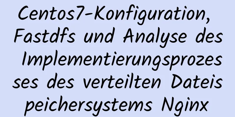 Centos7-Konfiguration, Fastdfs und Analyse des Implementierungsprozesses des verteilten Dateispeichersystems Nginx