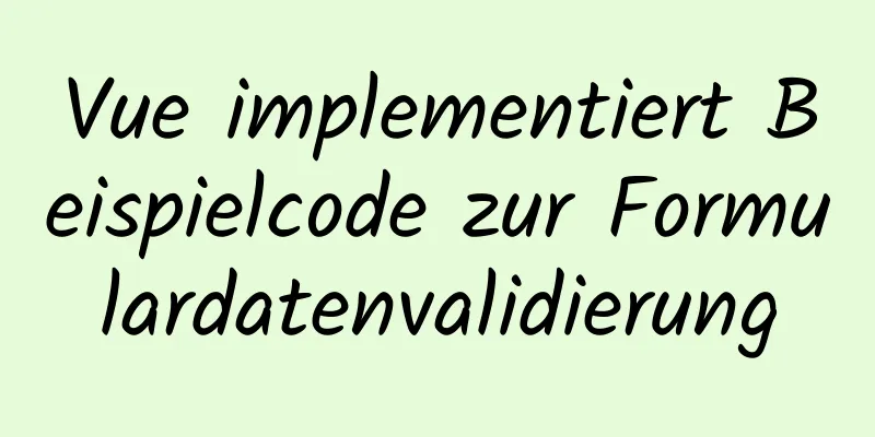 Vue implementiert Beispielcode zur Formulardatenvalidierung