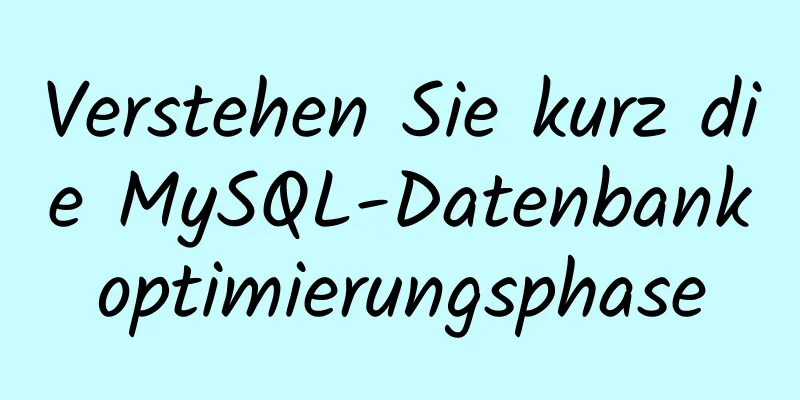 Verstehen Sie kurz die MySQL-Datenbankoptimierungsphase