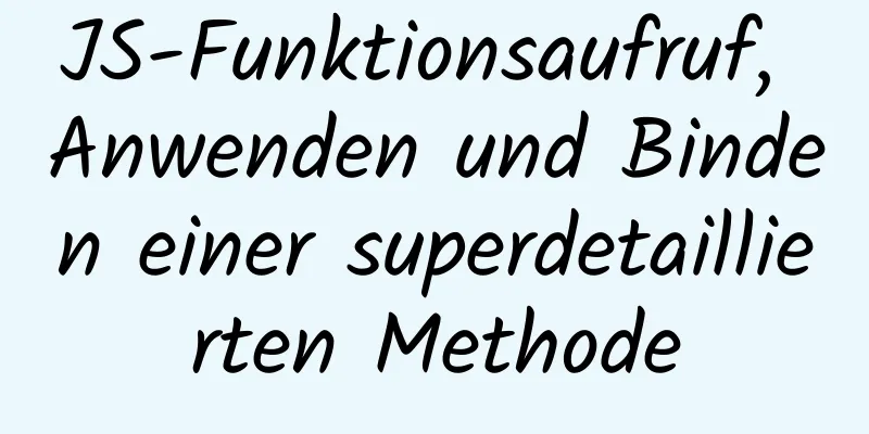 JS-Funktionsaufruf, Anwenden und Binden einer superdetaillierten Methode