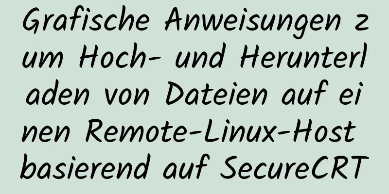 Grafische Anweisungen zum Hoch- und Herunterladen von Dateien auf einen Remote-Linux-Host basierend auf SecureCRT