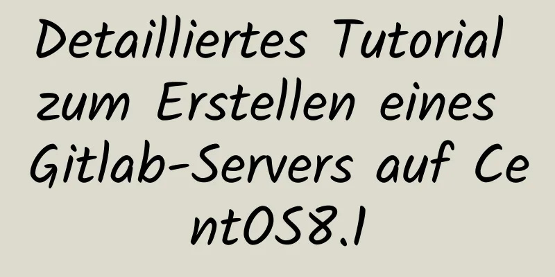 Detailliertes Tutorial zum Erstellen eines Gitlab-Servers auf CentOS8.1