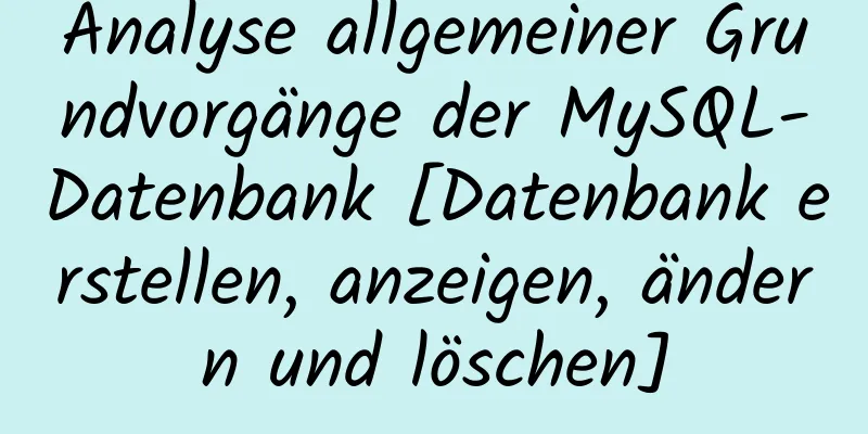 Analyse allgemeiner Grundvorgänge der MySQL-Datenbank [Datenbank erstellen, anzeigen, ändern und löschen]