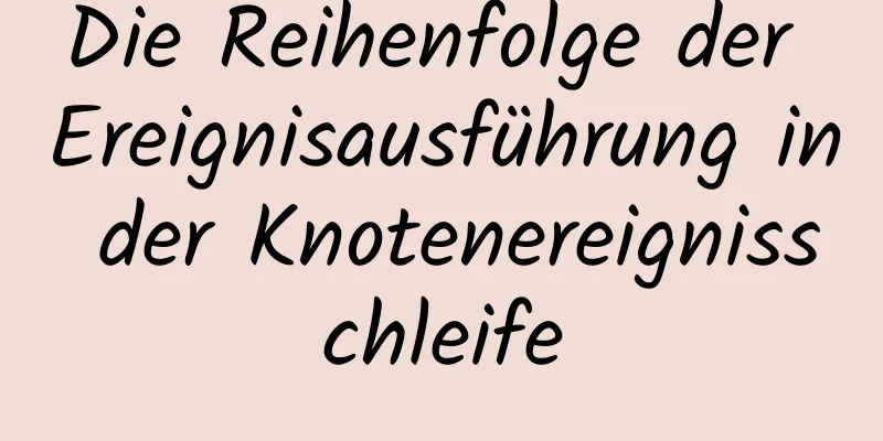 Die Reihenfolge der Ereignisausführung in der Knotenereignisschleife